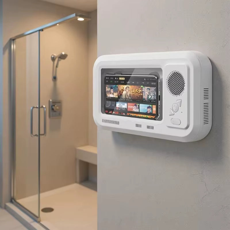 Waterproof Bluetooth Speaker Phone Holder for Touch Screen Shower Phone Case Mount Stand Handsfree Music Play Bath Gadget