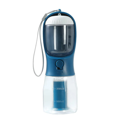 3 in 1 Travel Portable Dog Feeder Pet Water Dispenser Drinking Bottle Food Container with Poop Bag for Puppy Outdoor Walking