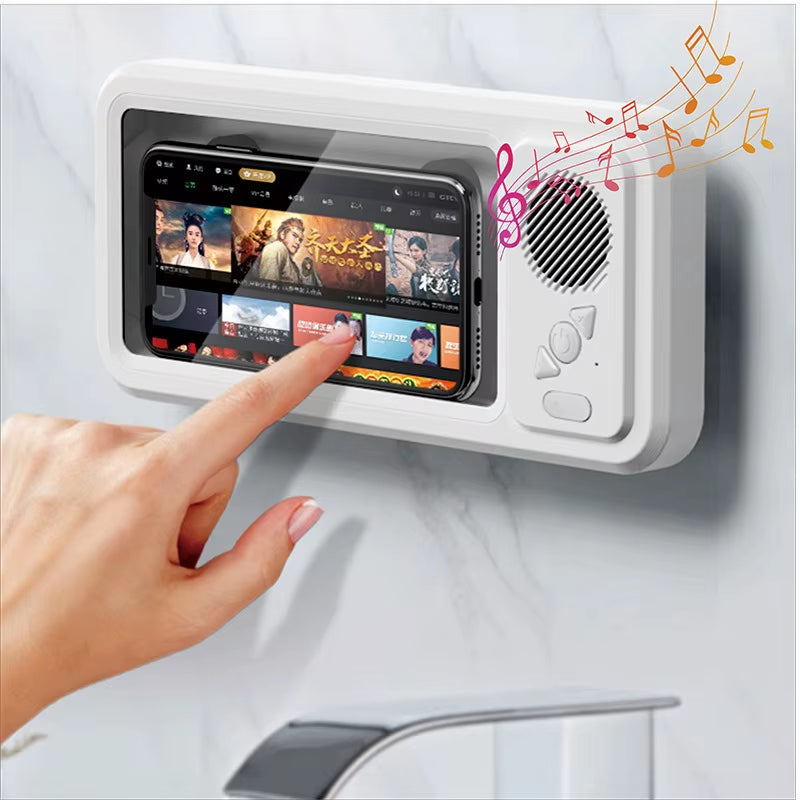 Waterproof Bluetooth Speaker Phone Holder for Touch Screen Shower Phone Case Mount Stand Handsfree Music Play Bath Gadget