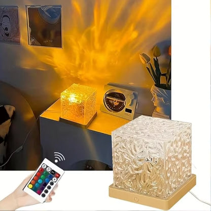 16 Colors Ocean Wave Projector Light Water Ripple Night Light Mood Lighting Ambient Cube Luminorthe Bedroom Playroom Living Room