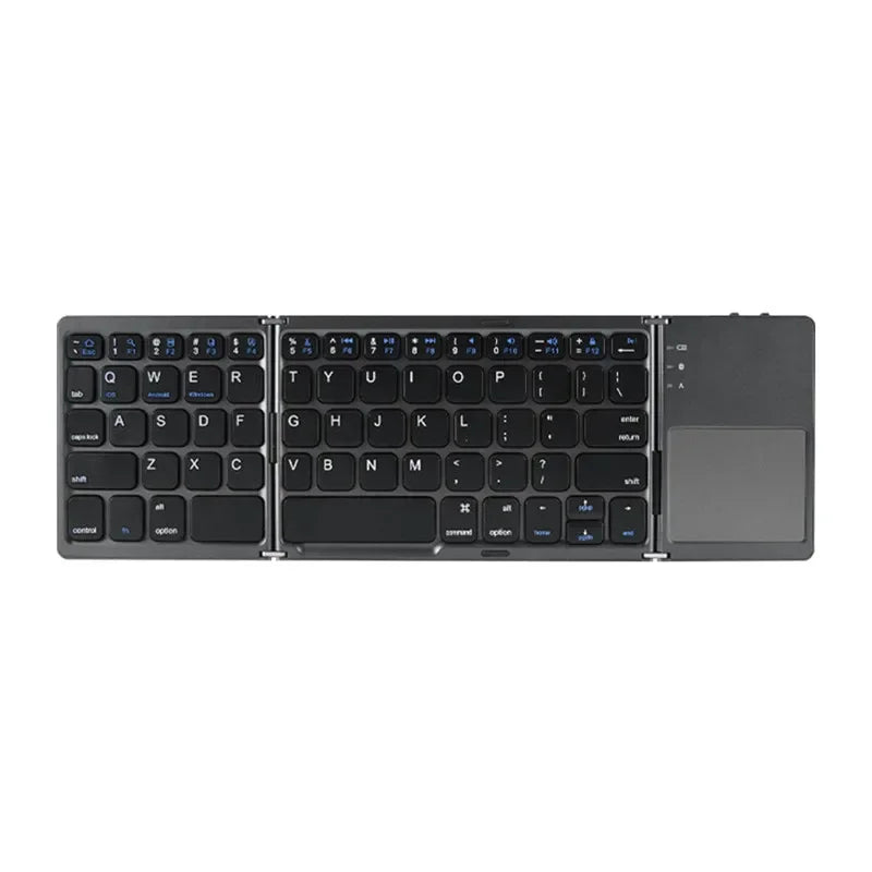 Wireless Folding Keyboard Bluetooth Keyboard with Touchpad for Windows Android IOS Phone Multi-Function Button Mini Keyboard