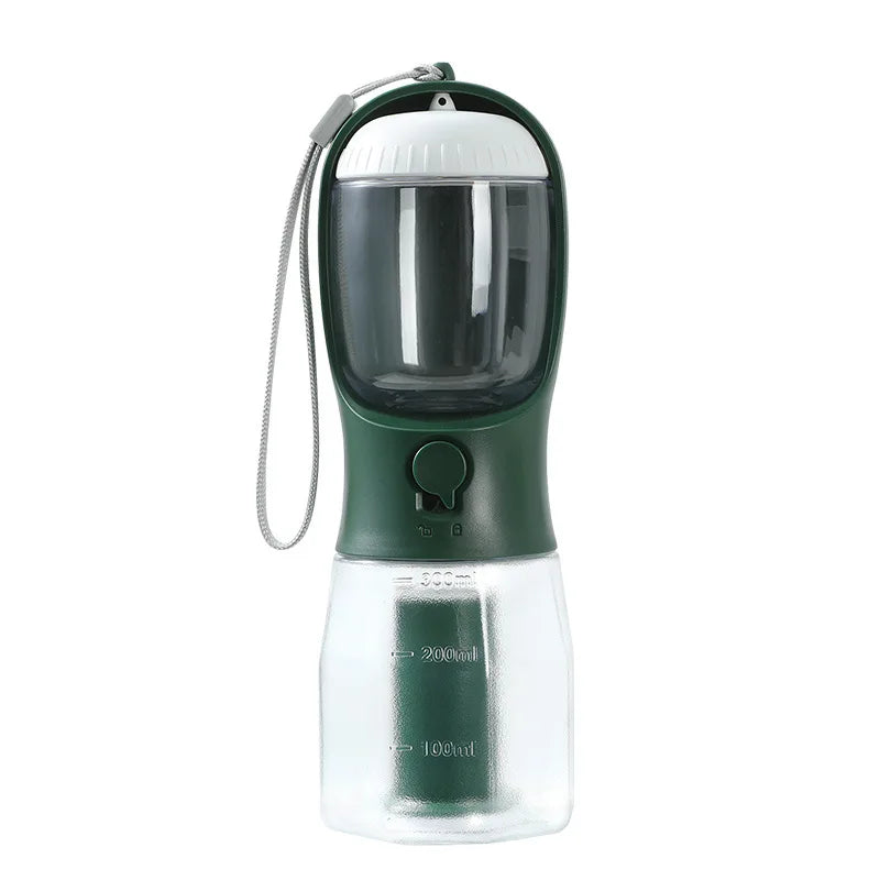 3 in 1 Travel Portable Dog Feeder Pet Water Dispenser Drinking Bottle Food Container with Poop Bag for Puppy Outdoor Walking