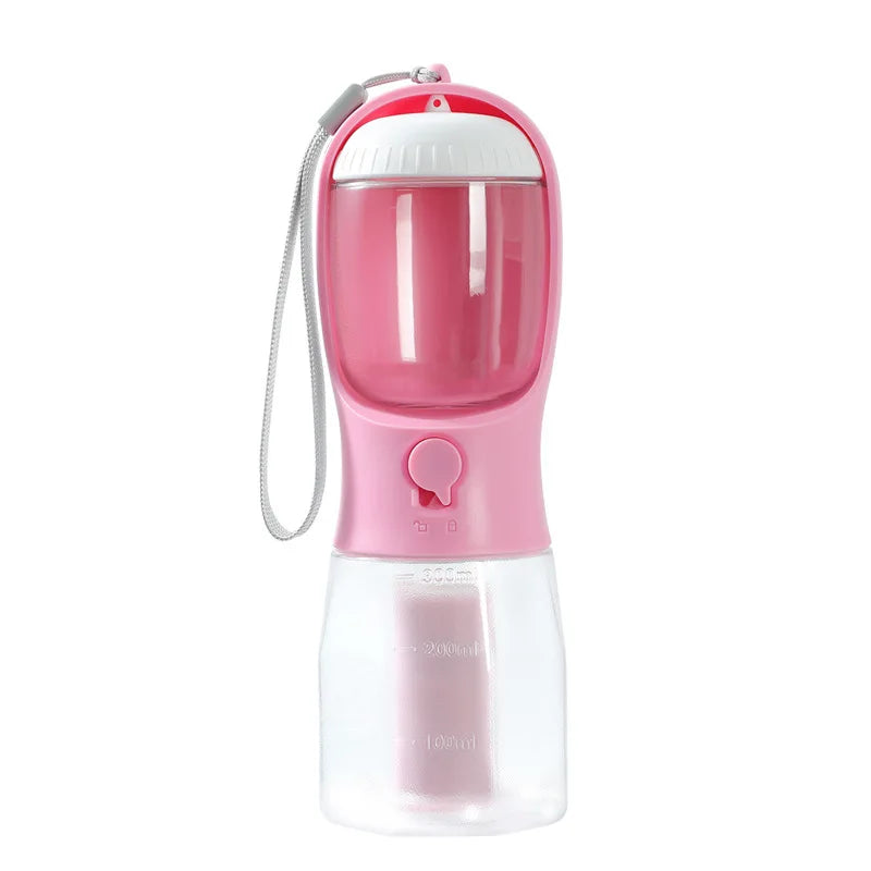 3 in 1 Travel Portable Dog Feeder Pet Water Dispenser Drinking Bottle Food Container with Poop Bag for Puppy Outdoor Walking
